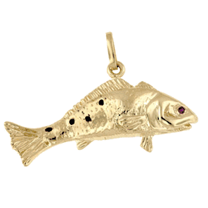 14k Gold Medium Redfish Pendant - 162