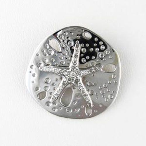 14k Gold Medium Sand Dollar Diamonds Pendant - 219 D