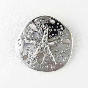 14k Gold Medium Sand Dollar Diamonds Pendant - 219 D