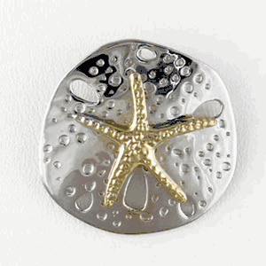 14k Gold Medium Sand Dollar Pendant - 219