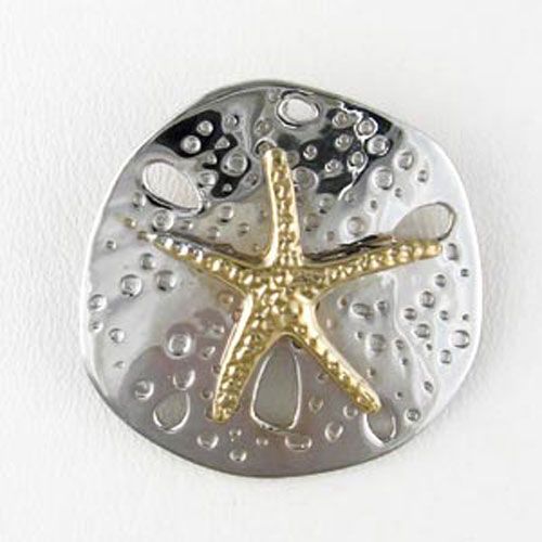 14k Gold Medium Sand Dollar Pendant - 219