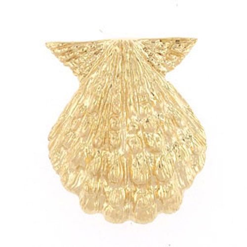 14k Gold Medium Scallop Pendant - 390