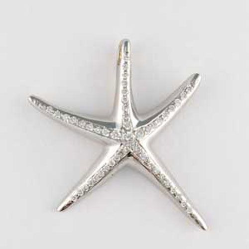 14k Gold Medium Spider Starfish Diamond Pendant - 211 D