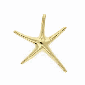 14k Gold Medium Spider Starfish Pendant - 211