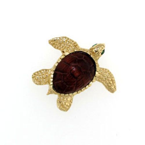 14k Gold Medium Turtle Wood Pendant - 381 W