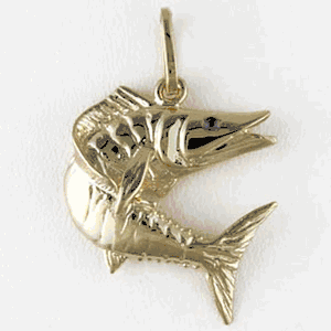 14k Gold Medium Wahoo Hollow Pendant - 235