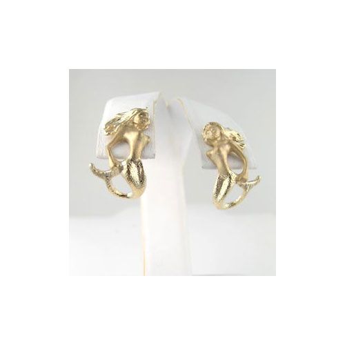 14k Gold Mermaid Half-Hoop Earrings - 668