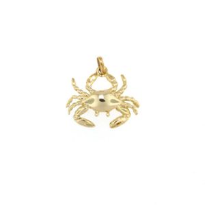14k Gold Mini Blue Crab Pendant - 123