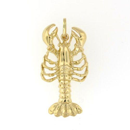 14k Gold New England Lobster Pendant - 199