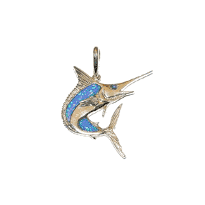 14k Gold Opal Marlin Pendant - 109 O