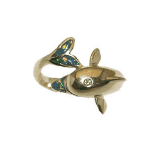 14k Gold Opal Porpoise 5-10 Ring - 705