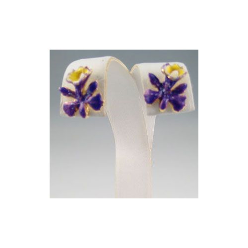 14k Gold Orchid Earrings - 682 E