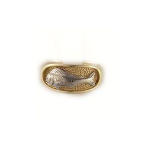 14k Gold Oval with White Gold Ring - 710