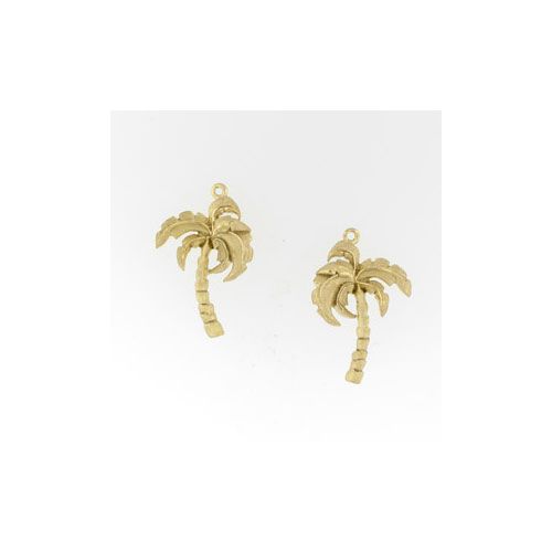 14k Gold Palm Tree Earrings - 653