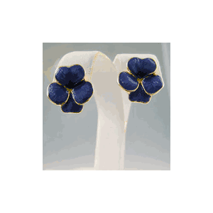 14k Gold Pansy Earrings - 685E