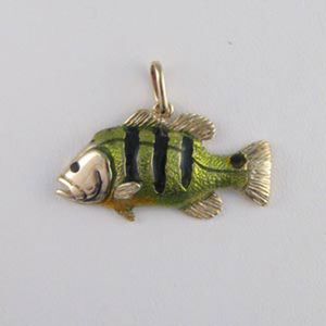 14k Gold Peacock Bass Pendant - 019E