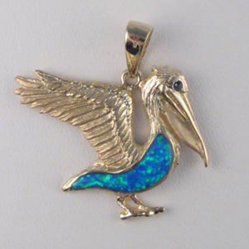 14k Gold Pelican Opal Pendant - 260 O