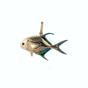 14k Gold Permit Enamel Pendant - 144 E