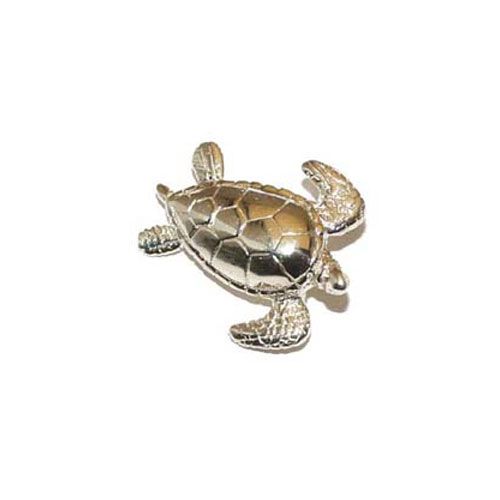 14k Gold Plain Turtle Pendant - 130