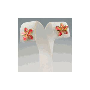 14k Gold Plumeria Earrings - 680 E