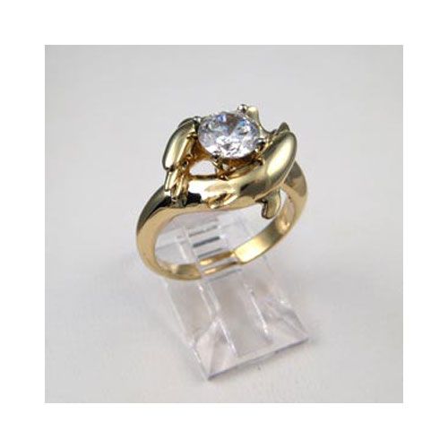 14k Gold Porpoise Solitaire Ring - 749
