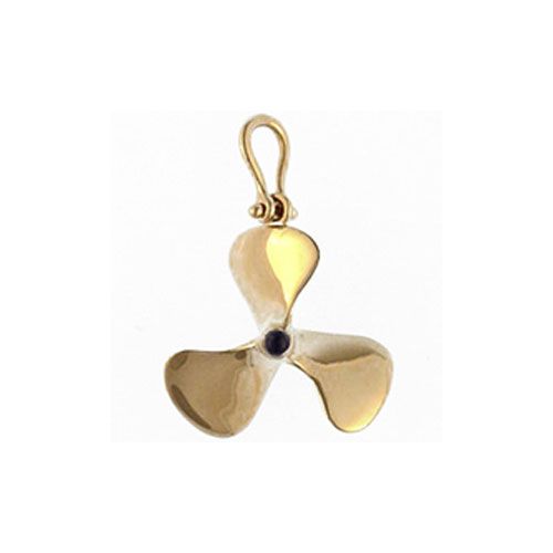 14k Gold Prop with Sapphire Large Pendant - 318