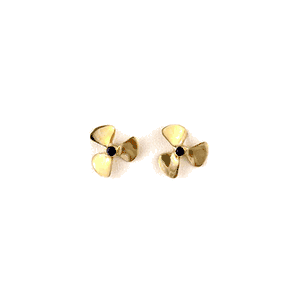 14k Gold Prop with Sapphire Small Earrings - 629