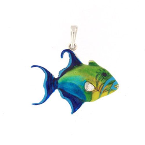 14k Gold Queen Trigger Fish Pendant - 154 E