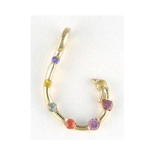 14k Gold Rainbow Hook Pendant - 355