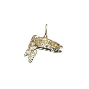 14k Gold Rainbow Trout Pendant - 010
