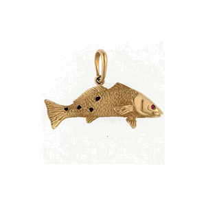 14k Gold Redfish Solid Rose Gold Pendant - 153