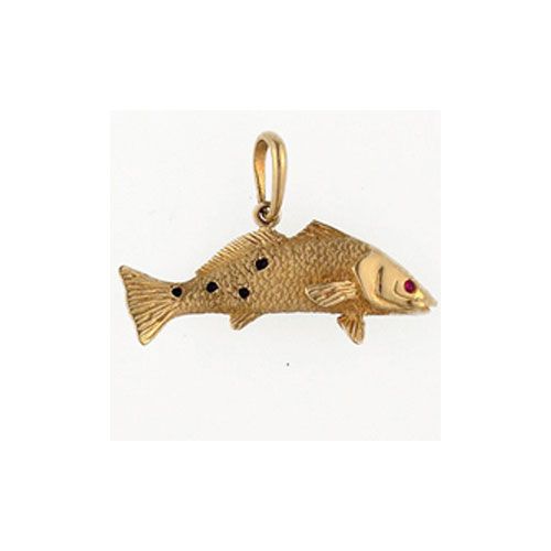 14k Gold Redfish Solid Rose Gold Pendant - 153