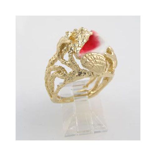 14k Gold Reef with Conch Ring - 736