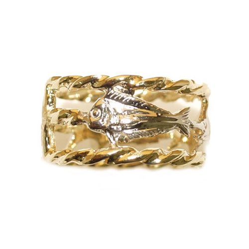 14k Gold Rope Band Open Size 8-12 - 714M