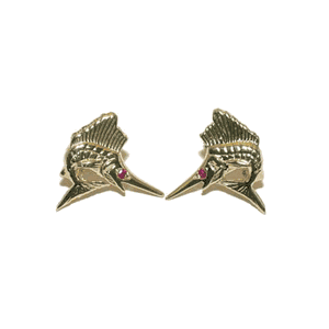 14k Gold Sailfish Earrings - 607