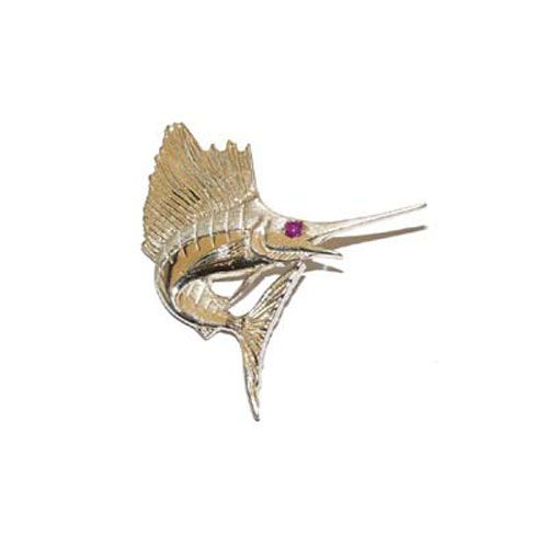 14k Gold Sailfish Pendant - 101