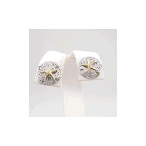 14k Gold Sand Dollar Earrings - 660