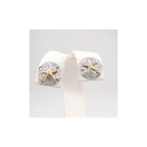 14k Gold Sand Dollar Earrings - 660