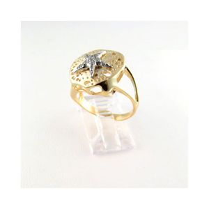 14k Gold Sand Dollar with Diamond Ring - 760 D