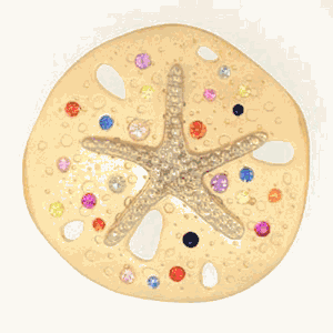 14k Gold Sand Dollar with Sapphire Background Pendant - 213 SB