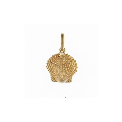 14k Gold Scallop Large Pendant - 196