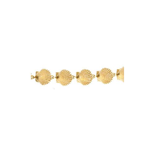 14k Gold Scallop Medium 7 Inch Bracelet - 557