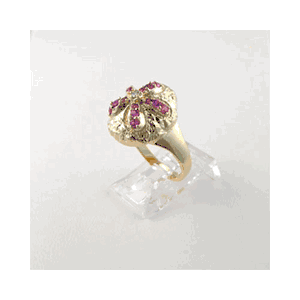 14k Gold Sea Biscuit with Sapphire & Diamond Ring - 758 DS