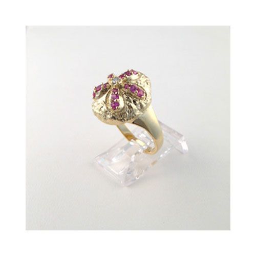 14k Gold Sea Biscuit with Sapphire & Diamond Ring - 758 DS