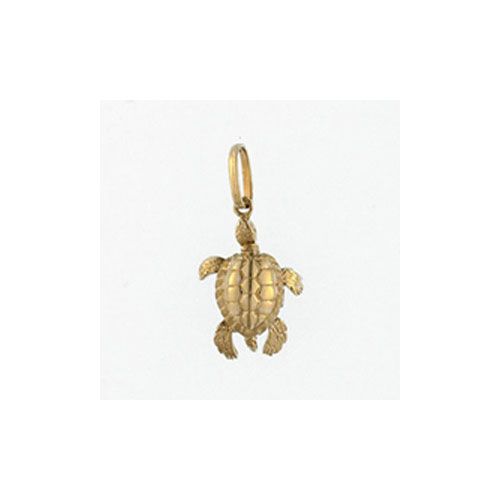 14k Gold Sea Turtle Movable Pendant - 191
