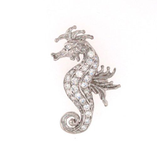 14k Gold Seahorse with Diamonds Pendant - 160 D