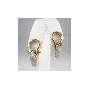 14k Gold Shackle .28cts Earrings - 649 D