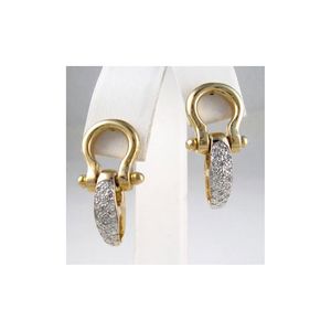 14k Gold Shackle .37cts Earrings - 650 D
