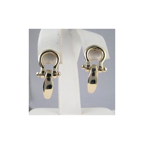14k Gold Shackle Large Earrings - 650