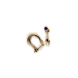 14k Gold Shackle with Stone Earrings - 610 STN